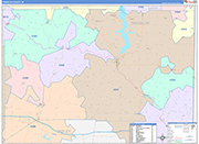 Franklin Wall Map Color Cast Style