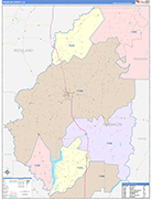 Franklin County Wall Map Color Cast Style