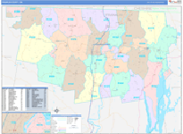 Franklin County Wall Map Color Cast Style