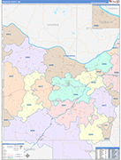 Franklin County Wall Map Color Cast Style