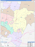 Franklin County Wall Map Color Cast Style