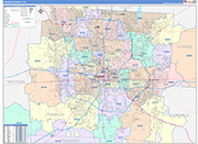 Franklin County Wall Map Color Cast Style