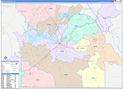 Franklin Wall Map Color Cast Style