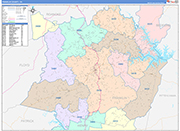Franklin County Wall Map Color Cast Style