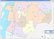 Franklin County Wall Map Color Cast Style