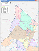 Frederick County Wall Map Color Cast Style
