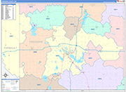 Freeborn County Wall Map Color Cast Style