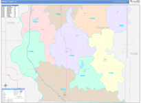 Fremont County Wall Map Color Cast Style