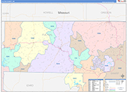 Fulton County Wall Map Color Cast Style