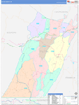 Fulton County Wall Map Color Cast Style