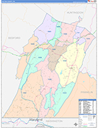 Fulton County Wall Map Color Cast Style