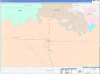 Gaines County Wall Map Color Cast Style