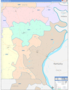 Gallatin County Wall Map Color Cast Style