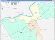 Gallatin County Wall Map Color Cast Style