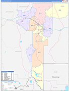 Gallatin County Wall Map Color Cast Style