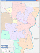Gallia County Wall Map Color Cast Style