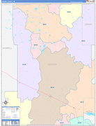 Garden County Wall Map Color Cast Style