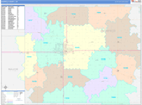 Garfield County Wall Map Color Cast Style