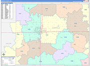 Garfield County Wall Map Color Cast Style