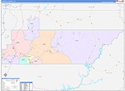 Garfield County Wall Map Color Cast Style