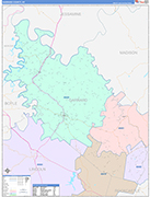 Garrard County Wall Map Color Cast Style