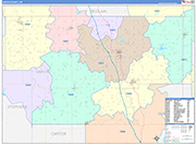 Garvin County Wall Map Color Cast Style