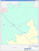 Garza County Wall Map Color Cast Style