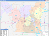 Gaston County Wall Map Color Cast Style