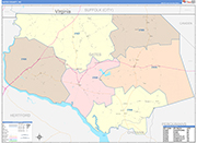 Gates County Wall Map Color Cast Style