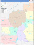 Geauga County Wall Map Color Cast Style