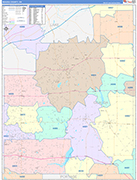 Geauga County Wall Map Color Cast Style