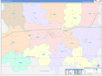 Genesee County Wall Map Color Cast Style