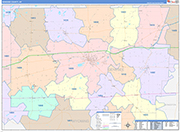 Genesee Wall Map Color Cast Style