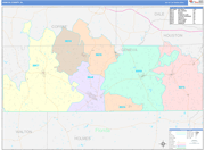 Geneva County Wall Map Color Cast Style