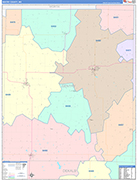 Gentry County Wall Map Color Cast Style