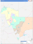 Gila County Wall Map Color Cast Style