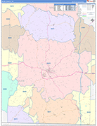 Giles County Wall Map Color Cast Style