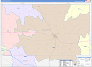 Gillespie County Wall Map Color Cast Style