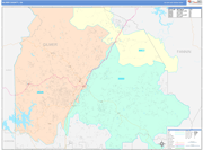 Gilmer County Wall Map Color Cast Style