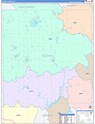 Gladwin County Wall Map Color Cast Style