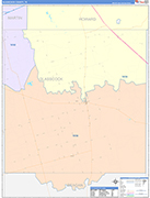 Glasscock County Wall Map Color Cast Style