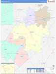 Gonzales County Wall Map Color Cast Style