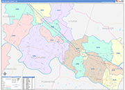 Goochland County Wall Map Color Cast Style