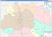 Gordon County Wall Map Color Cast Style