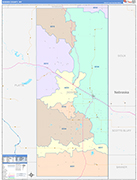 Goshen County Wall Map Color Cast Style