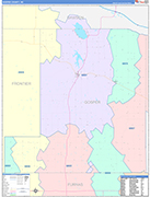 Gosper County Wall Map Color Cast Style