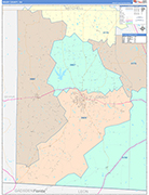 Grady County Wall Map Color Cast Style