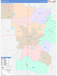 Grady County Wall Map Color Cast Style