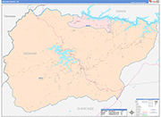 Graham County Wall Map Color Cast Style