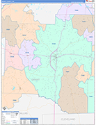 Grant County Wall Map Color Cast Style